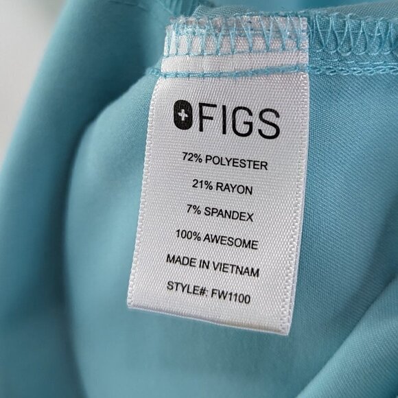 FIGS Top Womens Large Blue Casma Short Sleeve Scrub Pocke Teal Aqua 1714 - Picture 9 of 12